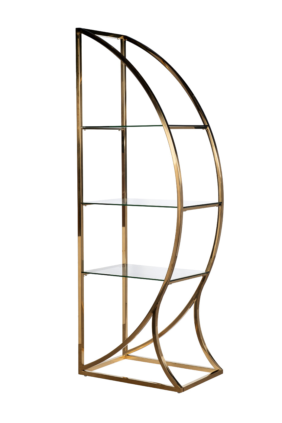 Стеллаж «Полусфера» прозр.стекло/золото 2