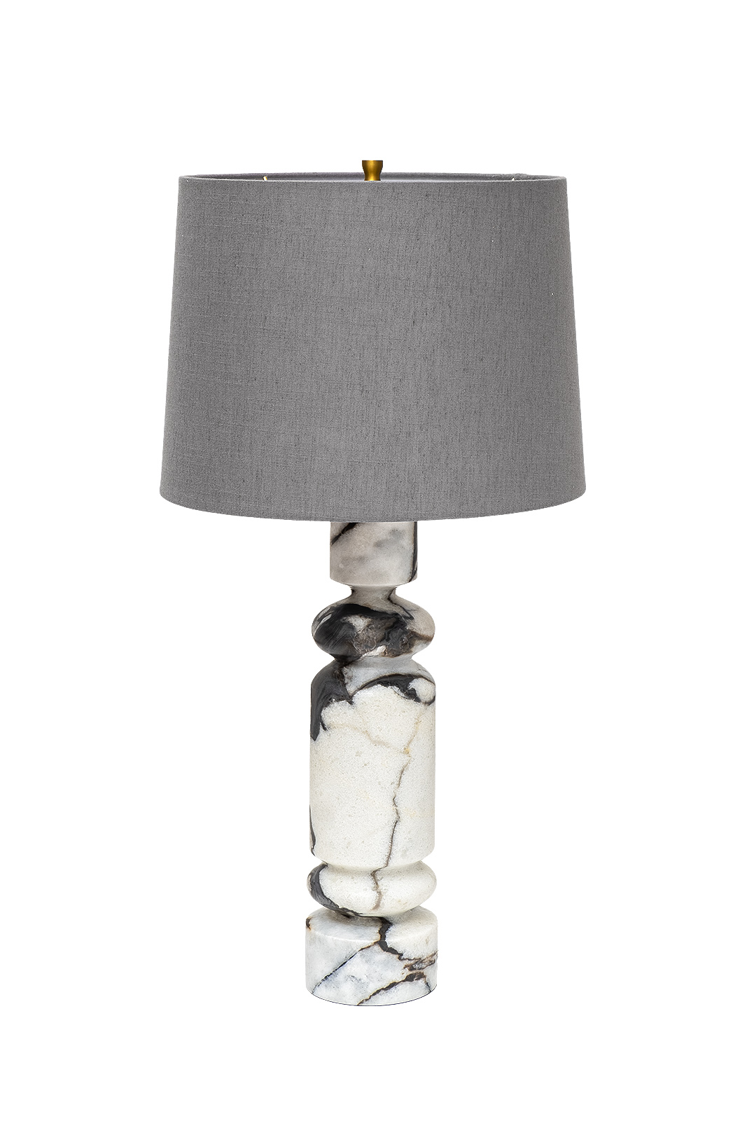 Лампа настольная мраморная с серым абажуром 1
