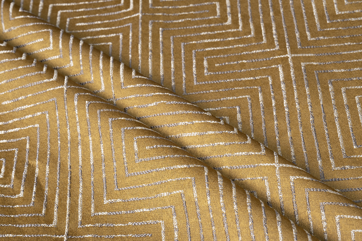 Ткань портьерная Глянец (GLOSS) горчичная 3