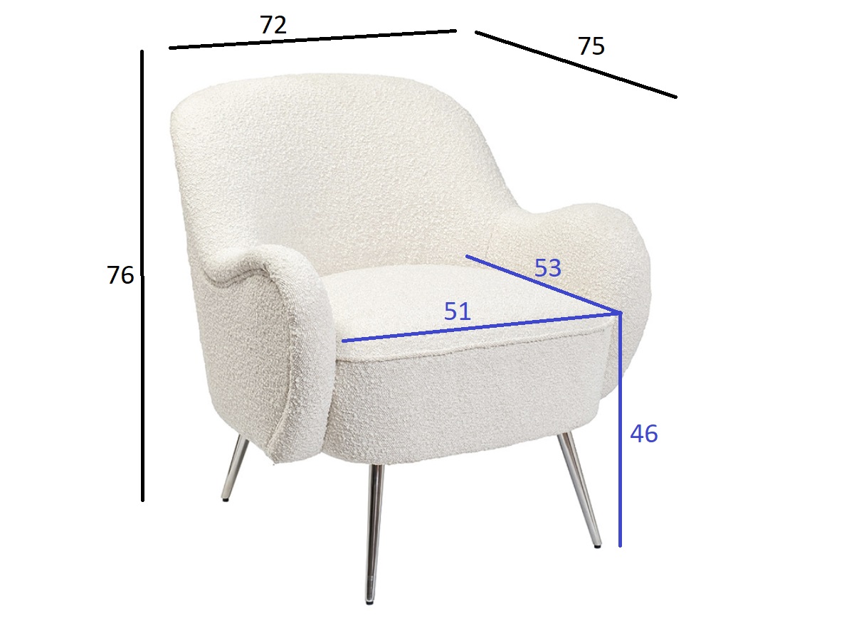 Кресло букле кремовое 6