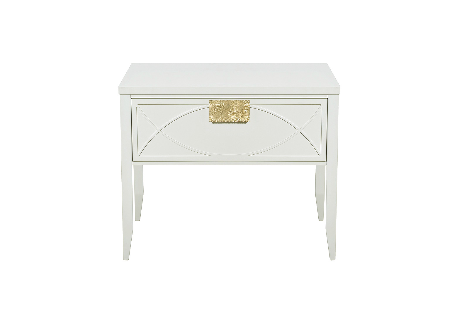 Тумбочка прикроватная с ящиком бежевая 1