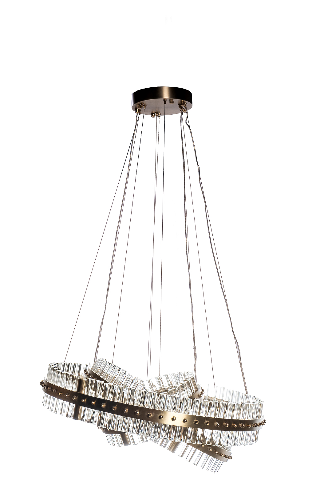 Люстра подвесная прозрачное стекло/золото 1