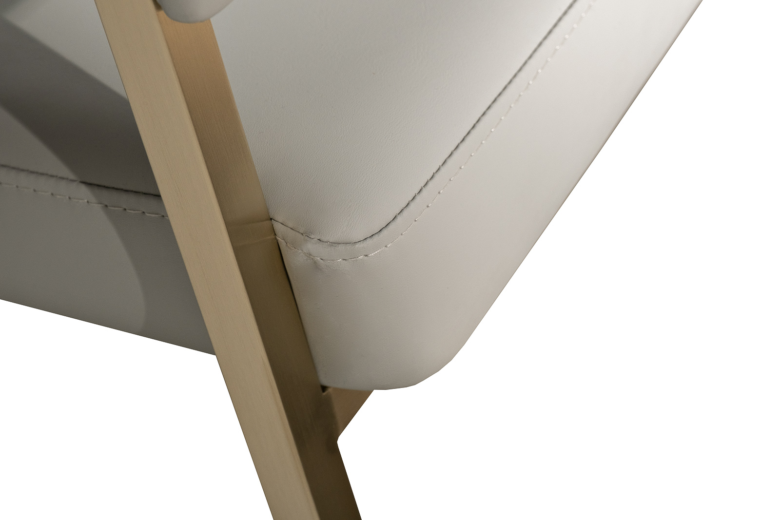 Стул из экокожи светло-серый/матовое золото 4