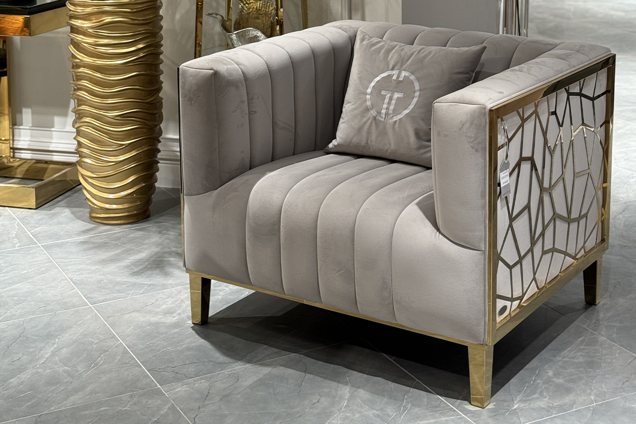 Кресло Базель (Basel) велюровое серое 6