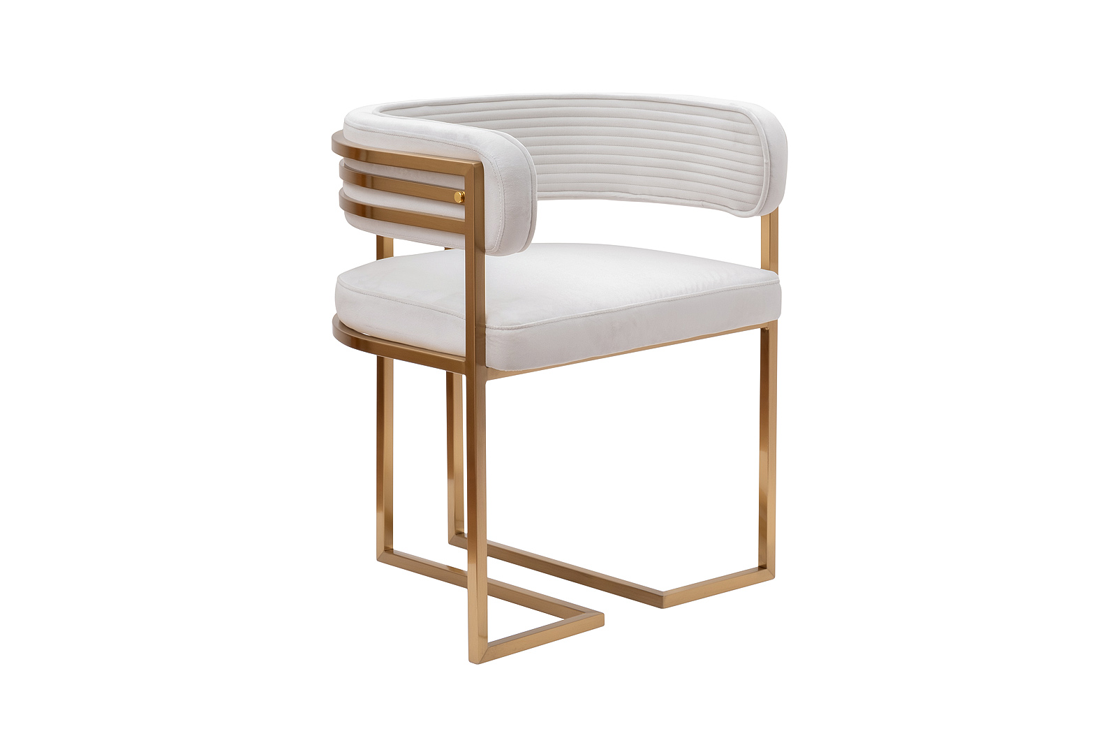 Стул велюровый светло-серый/матовое золото 2