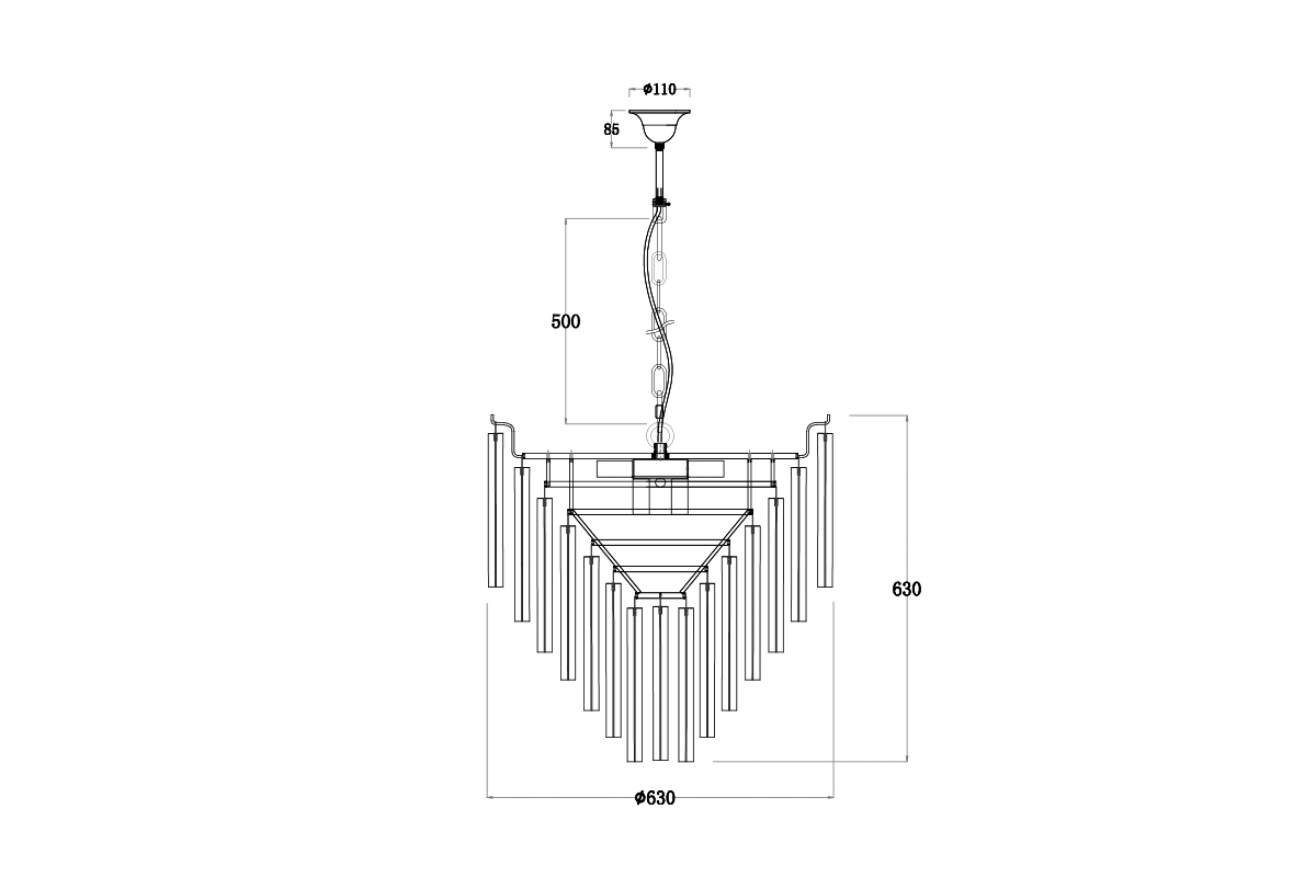 Люстра из матового стекла 2