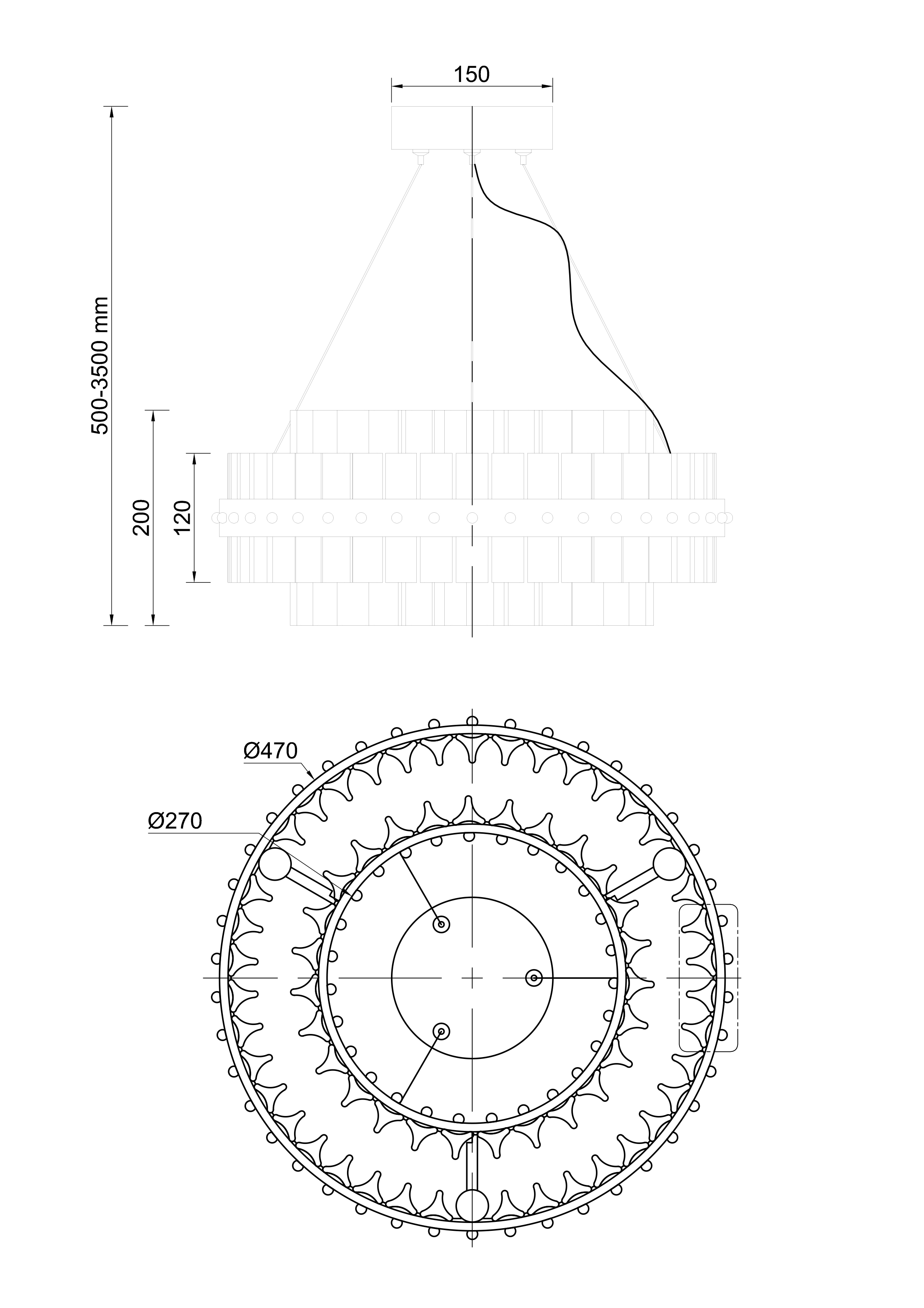Люстра подвесная Галактика (Galaxy) прозрачное стекло/золото 3