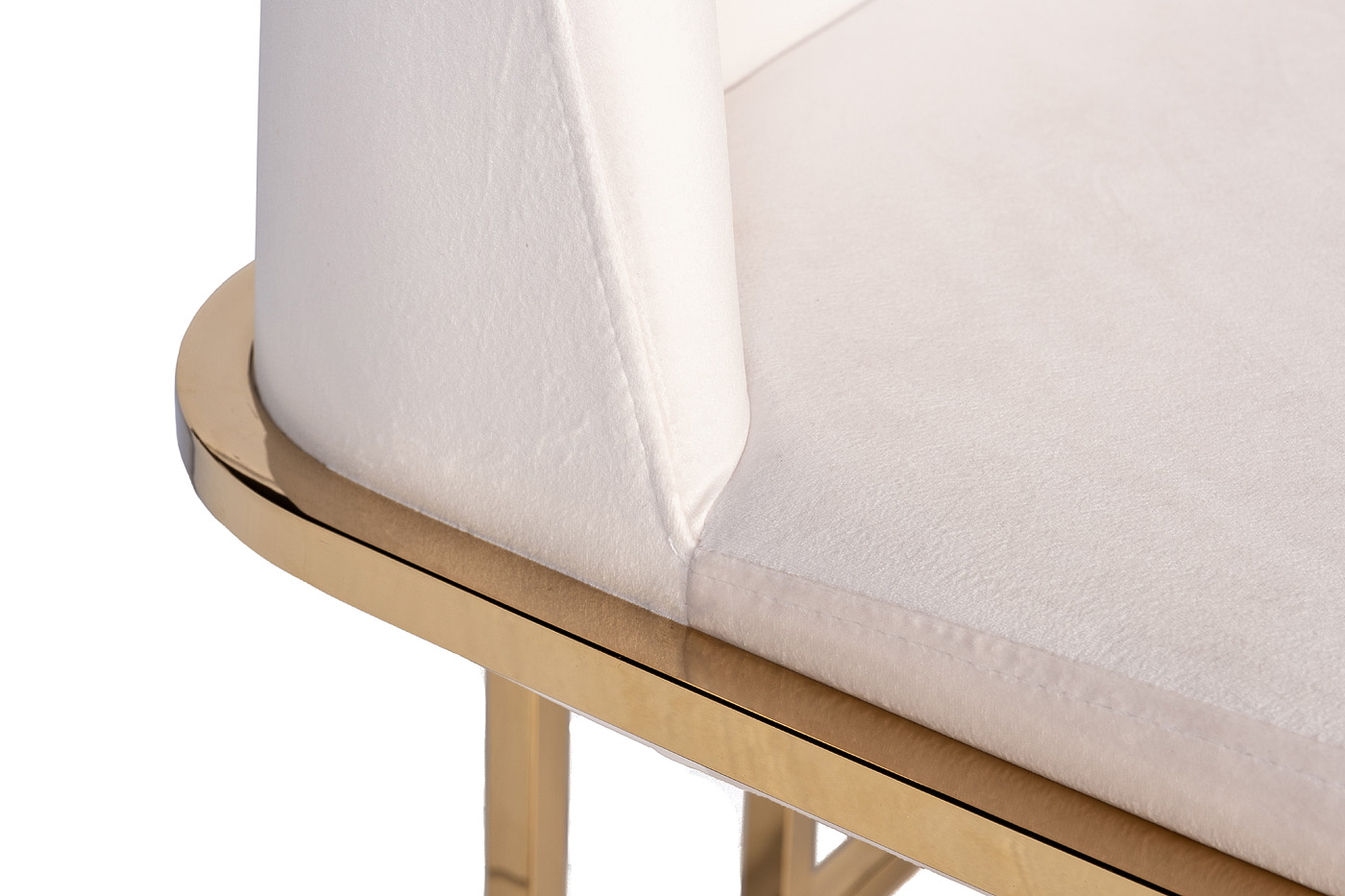 Стул обеденный велюровый кремовый/золото 3