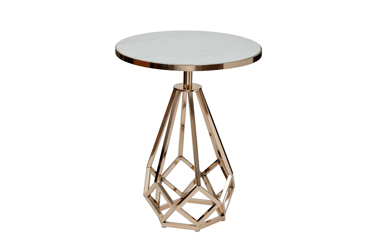 Столик журнальный с мраморной столешницей/золото 1