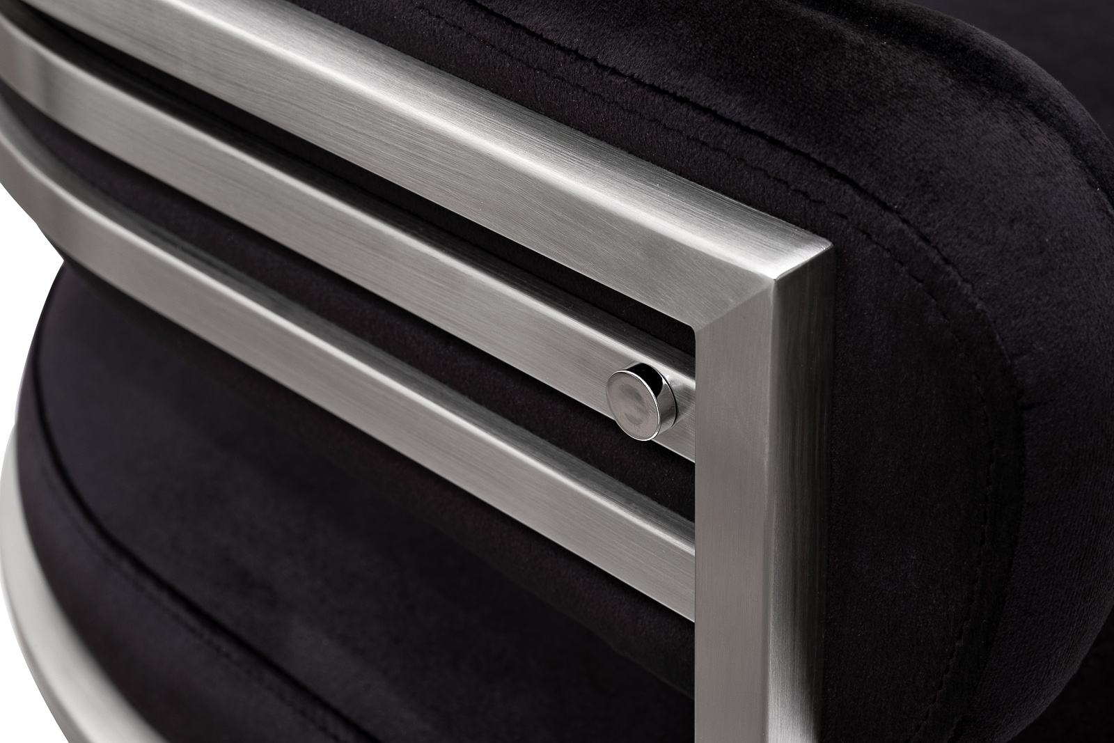 Стул велюровый черный/матовый хром 3