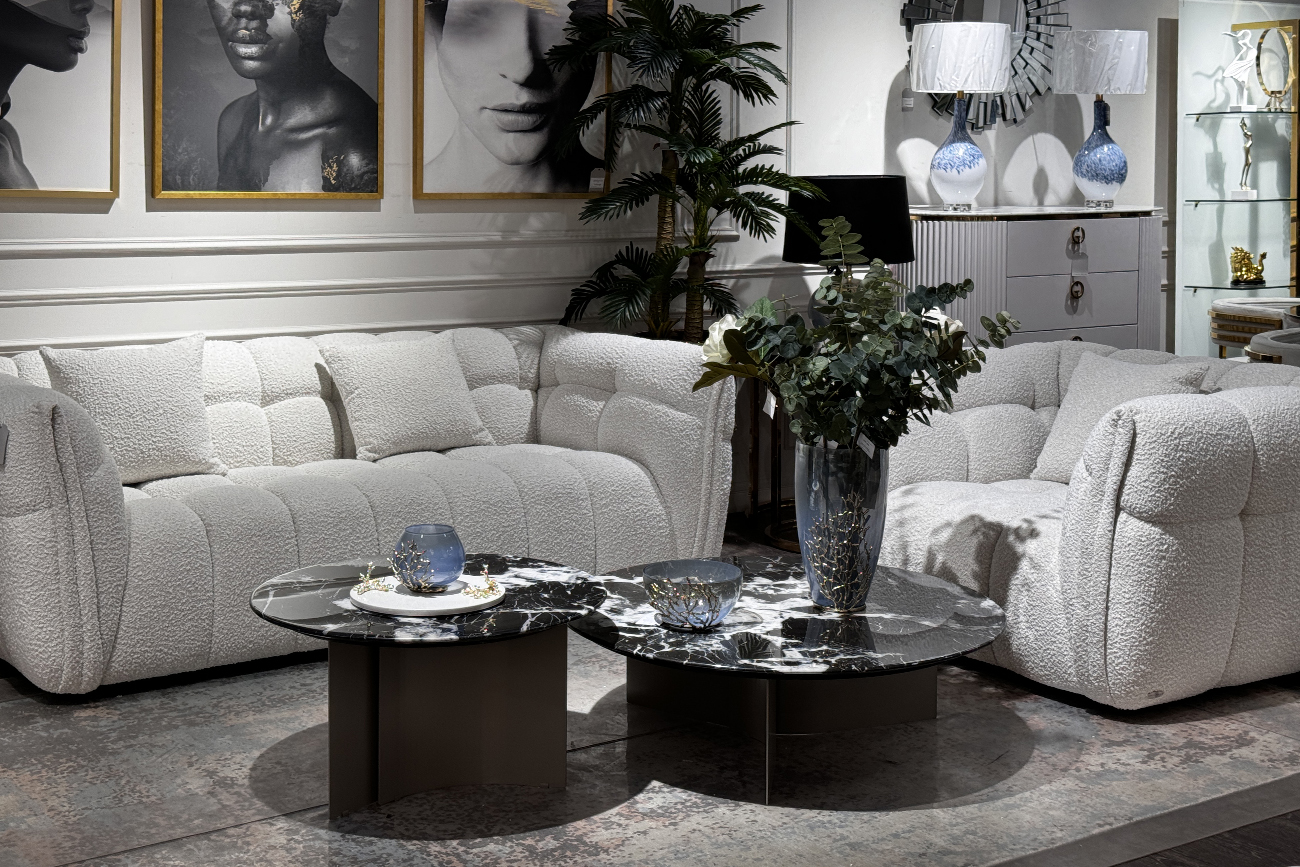 Диван Prato двухместный букле белый 8