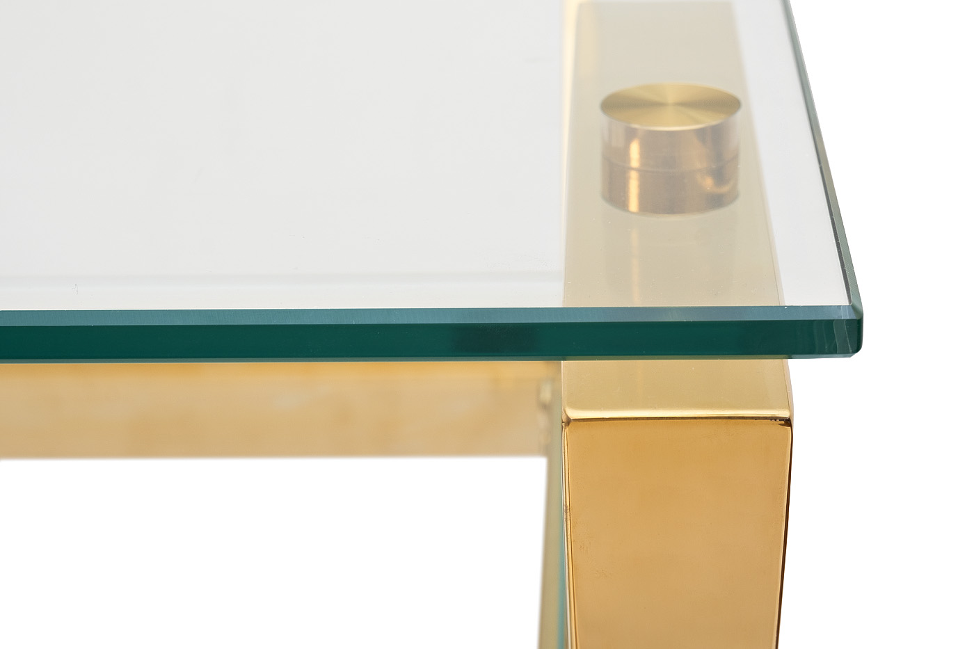 Стол письменный прозрачное стекло/золото 4