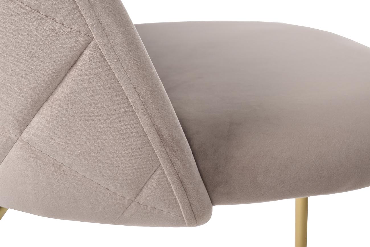 Стул велюровый бежевый на металлических ножках 5