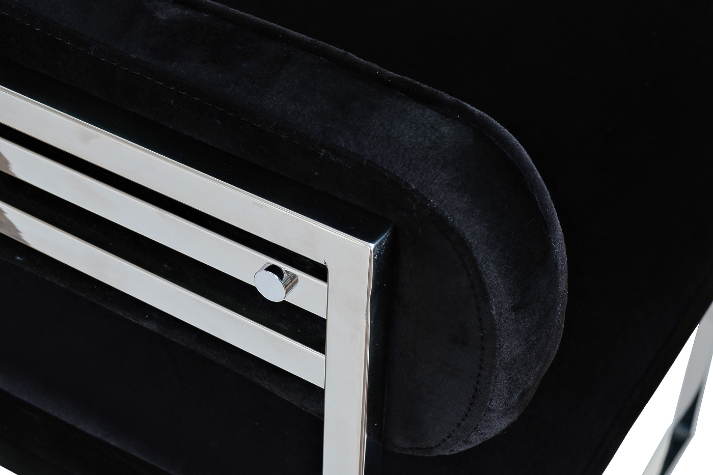 Стул велюровый черный/хром 3