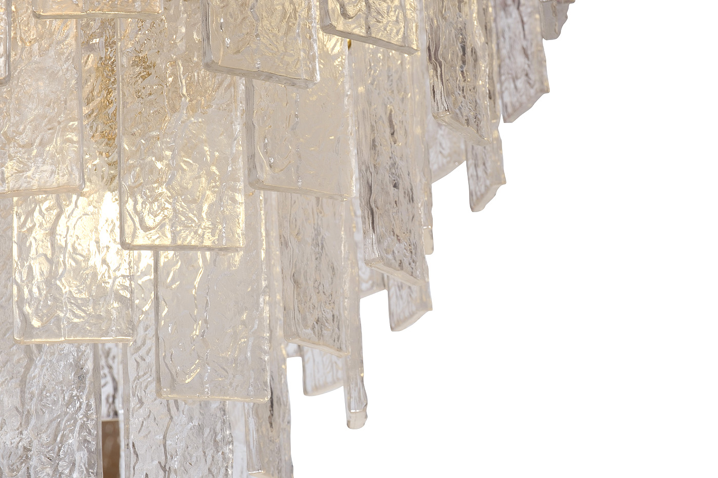 Люстра потолочная Лёд (Ice) рифленое стекло/латунь 3