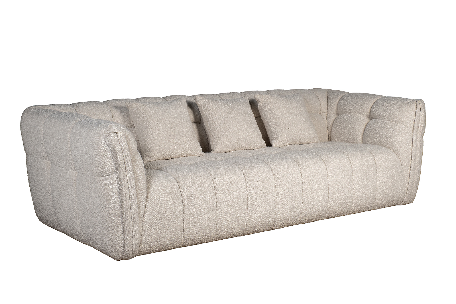 Диван Prato трехместный букле белый 2