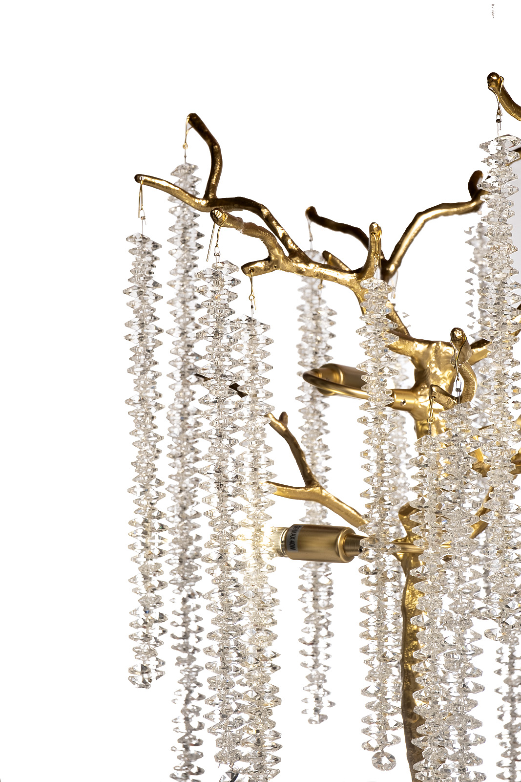 Лампа настольная со стеклянными подвесами цвет золото 2