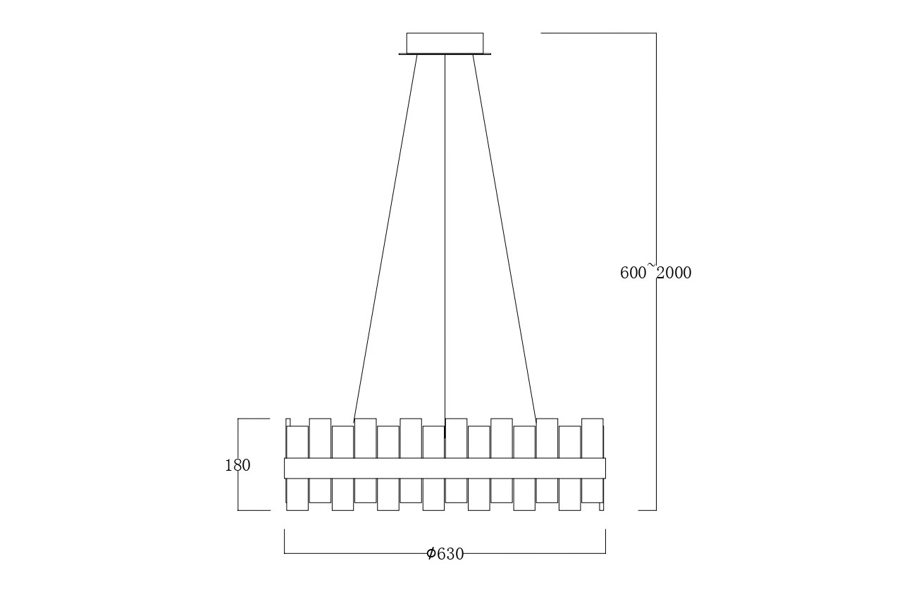 Люстра подвесная круглая 2