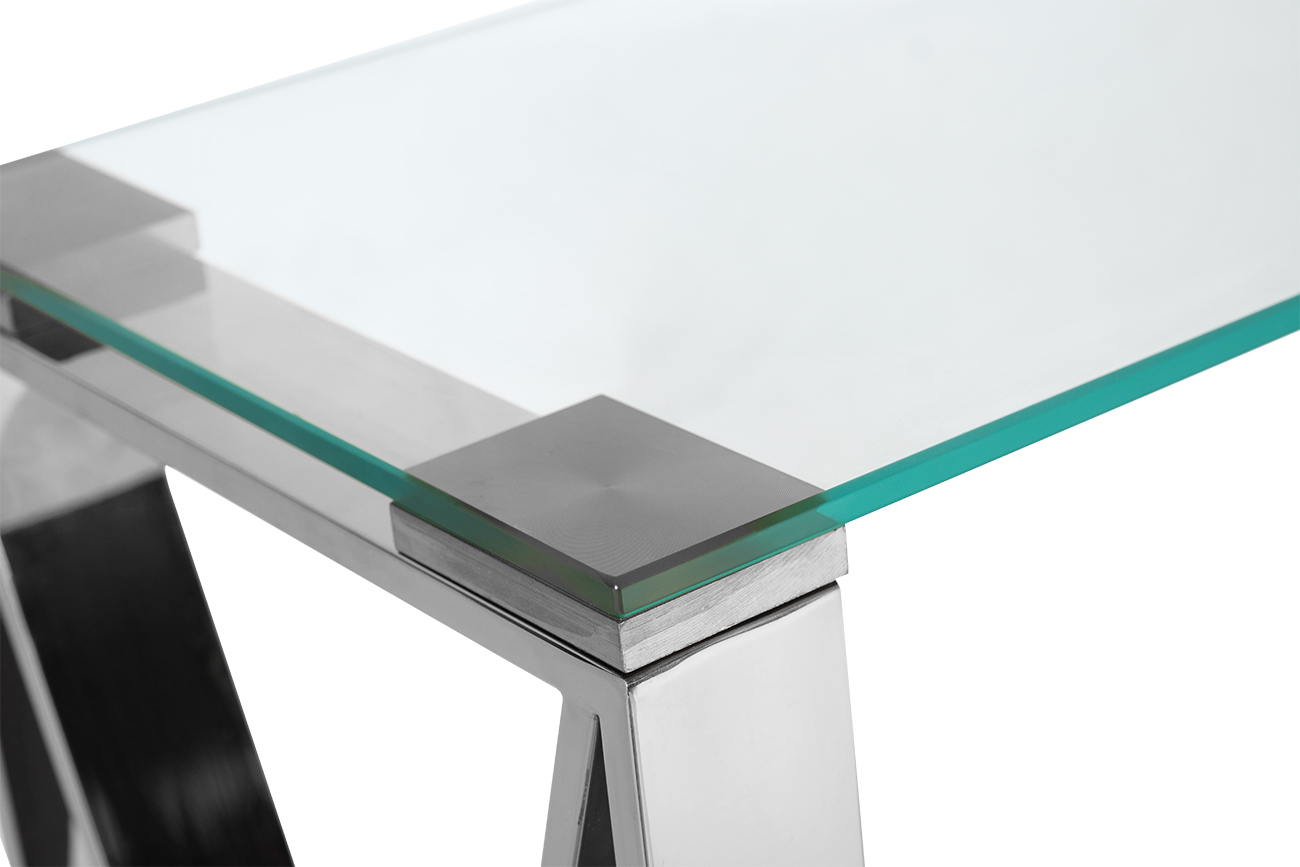 Консоль прозрачное стекло/хром 3