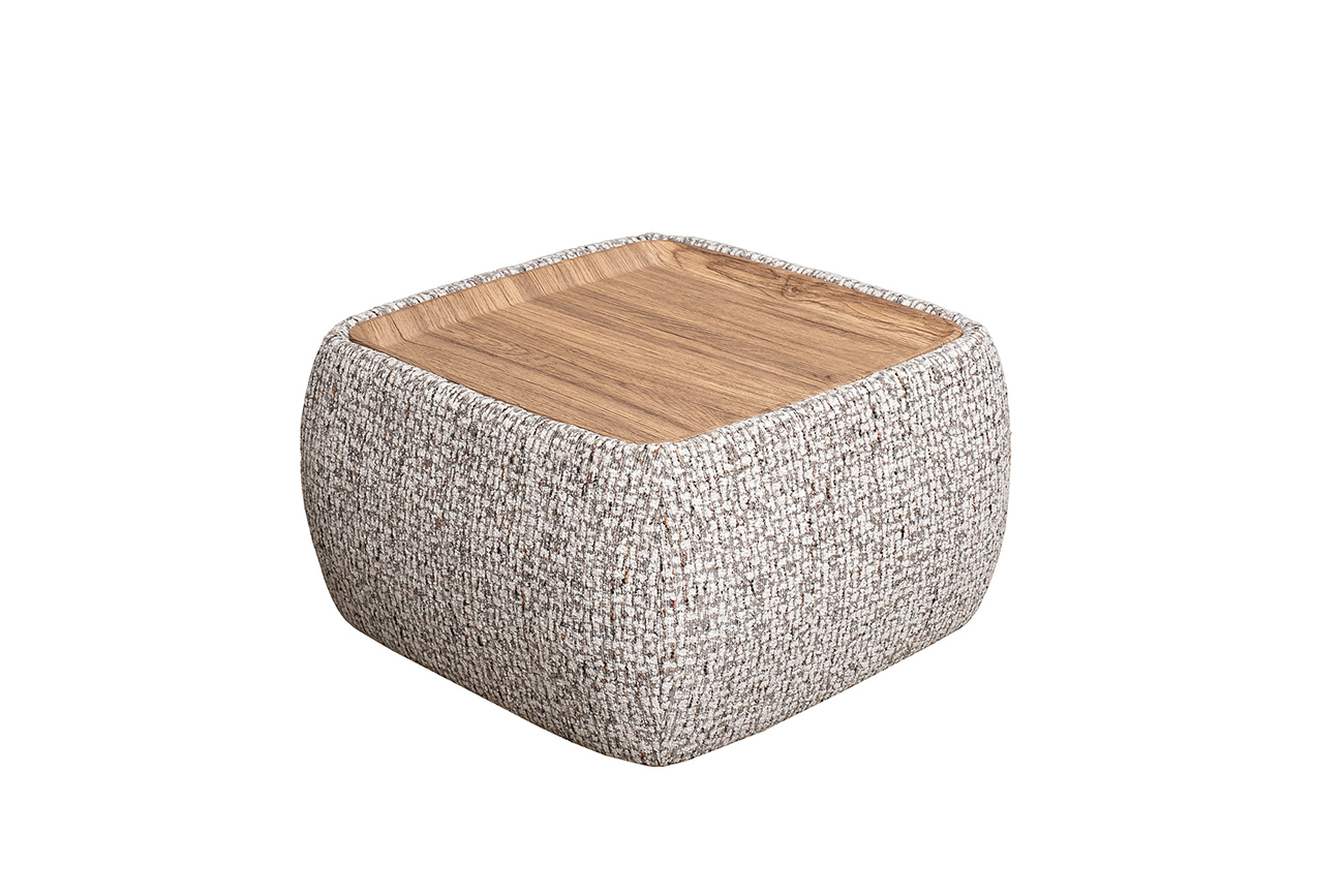 Столик прикроватный мягкий Runa шенилл серый 2