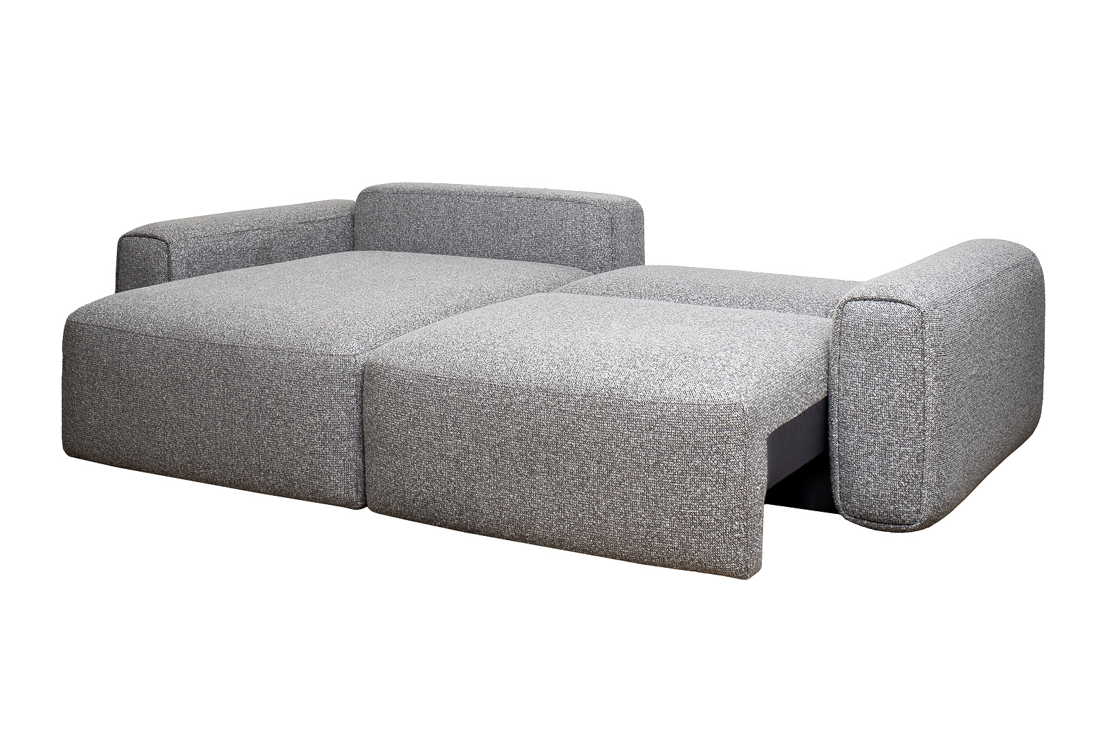 Диван Турин(Turin) трехместный с канапе раскладной черно-серый 3