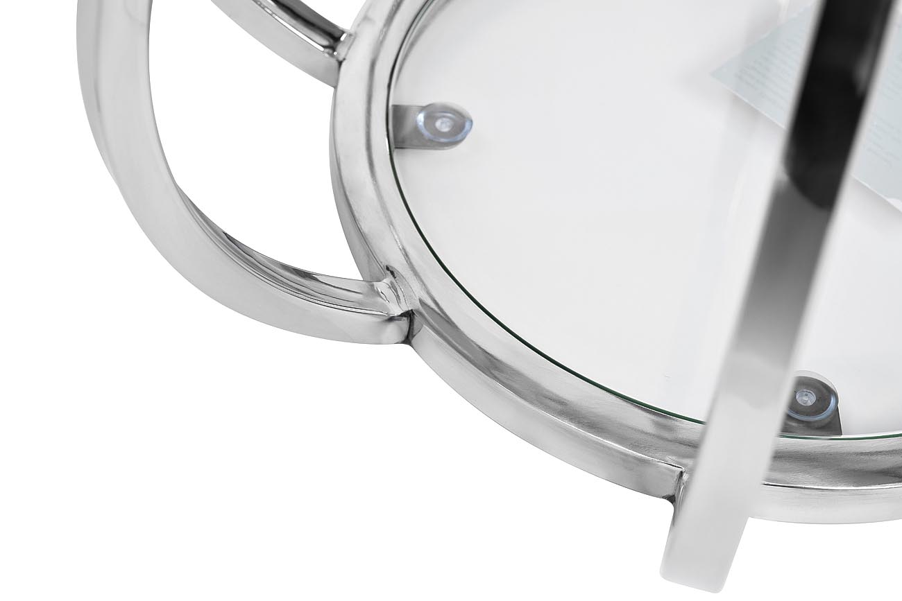 Столик журнальный круглый серебряный 3