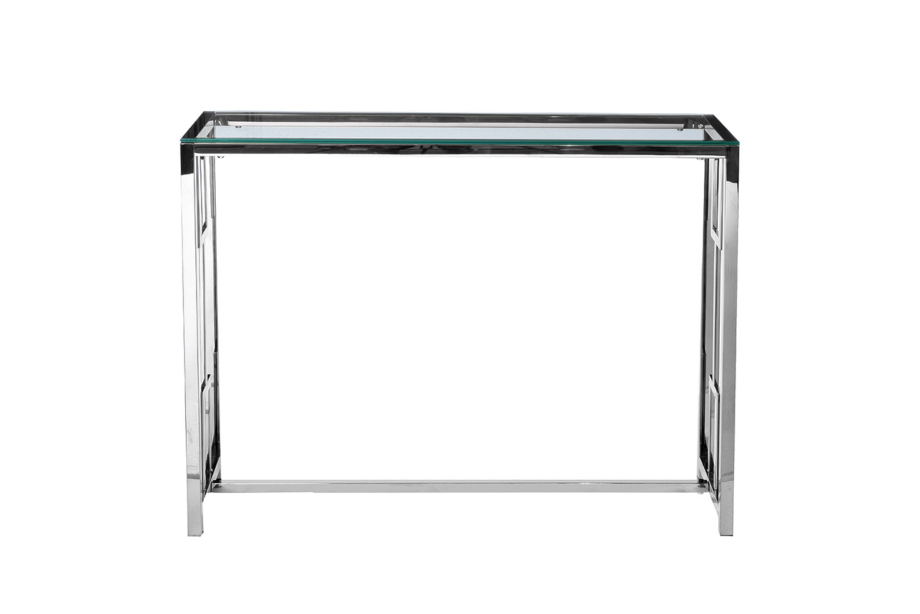 Консоль прозрачное стекло/хром 1