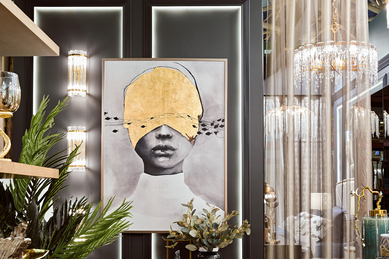 Холст «Затмение-2» в багете латунь 4