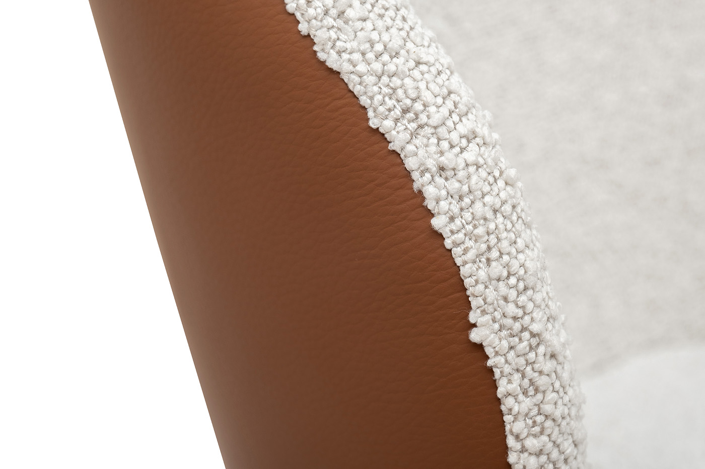 Стул обеденный букле кремовый/экокожа терракотовая 3