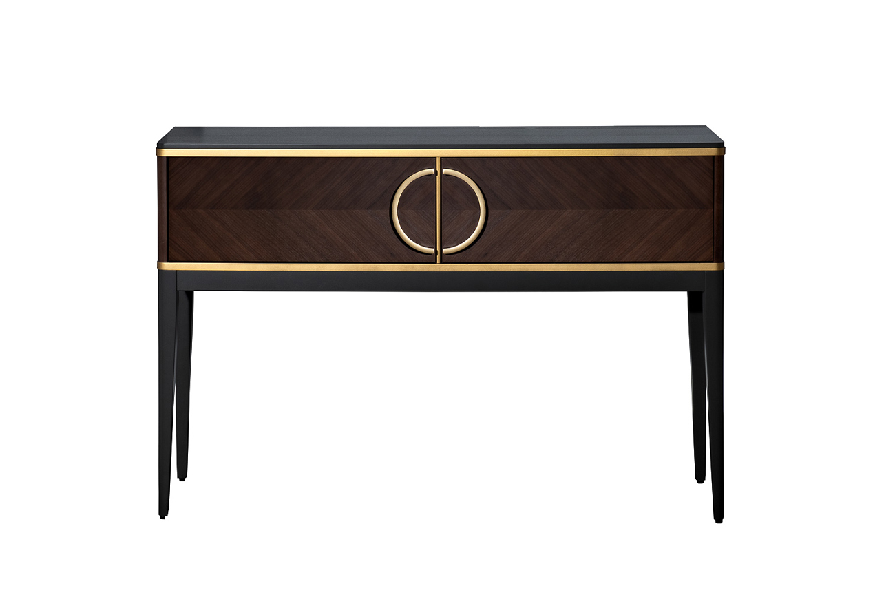 Консоль с 2-мя ящиками темный шпон 1