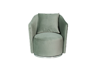 Кресло Verona вращающееся велюровое мятное/хром