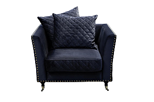 Кресло Sorrento велюровое темно-синее
