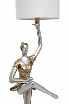 Лампа настольная с матовым плафоном, никель