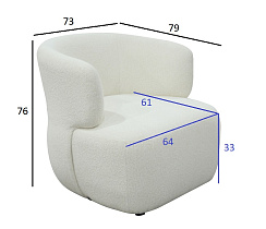 Кресло Тироло (Tirolo) букле белое