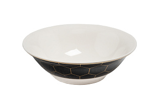 Салатник "Пчёлки (Honeycomb)" черно-золотая деколь 15 см