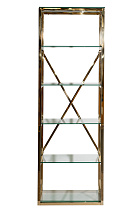 Стеллаж прозрачное стекло/золото