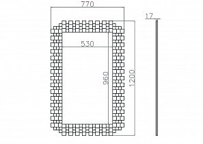 Зеркало прямоугольное с зеркальными вставками