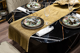 Текстильная дорожка для стола "Аурум" золотая