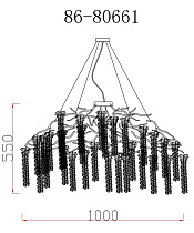 Люстра со стеклянными подвесами золото
