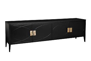 Тумба под телевизор черная с дверцами 2 (превью)