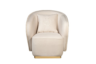 Кресло Olten велюровое кремовое