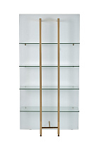 Стеллаж Марбелла Уайт (Marbella White) бел/зол со стеклянными полками