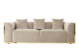 Диван Bern трехместный велюровый бежевый 1 (превью)