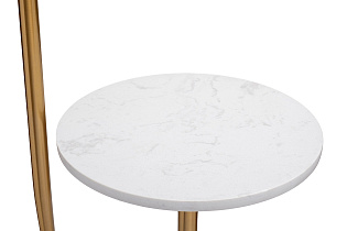 Торшер с мраморным столиком и золотым плафоном