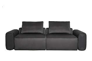 Диван Turin трехместный раскладной велюровый темно-серый