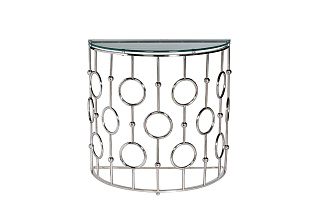 Консоль прозрачное стекло/хром