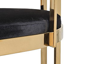 Стул барный черный велюровый (золото) 4 (превью)