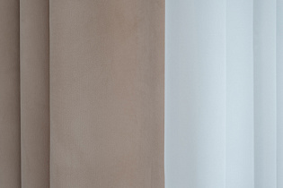 Портьера Silkу на подкладе 300х260см бежевая