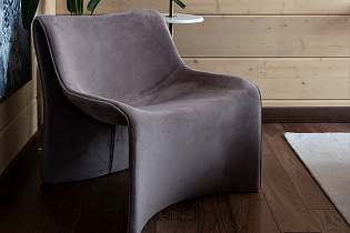 Кресло велюровое Duna светло-коричневое