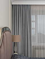 Портьера Шелк (Silky) 275х260см димаут голубая